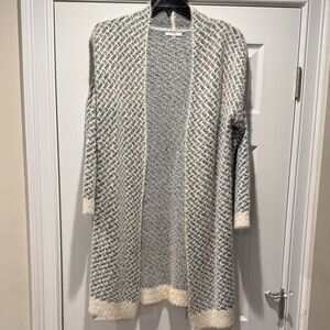 Sioni Gray and Cream Women's Cardigan